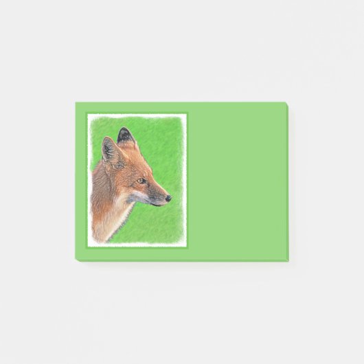 Red Fox schilderen - Oorspronkelijke Wildlife Art Post-it® Notes (Voorkant)
