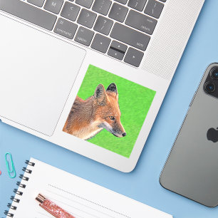 Red Fox schilderen - Oorspronkelijke Wildlife Art Sticker