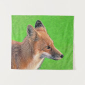 Red Fox schilderen - Oorspronkelijke Wildlife Art Wandkleed (Voorkant (horizontaal))