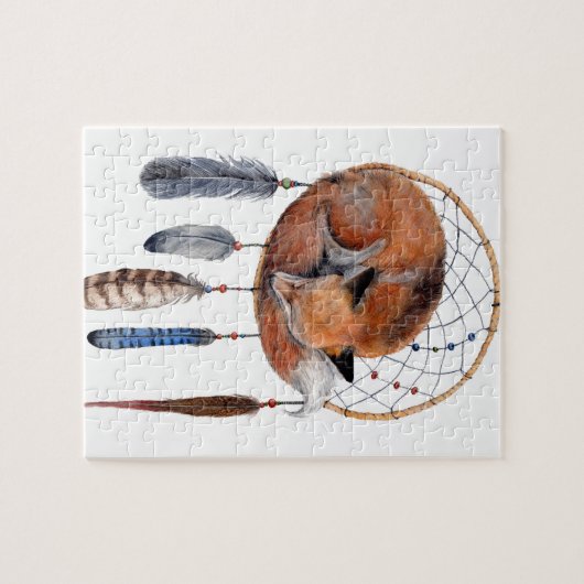 Red Fox Slaapend op Dreamweaver Legpuzzel (Horizontaal)