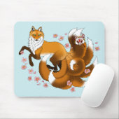 Red Fox Tails Kitsune Kasai Muismat (Met muis)