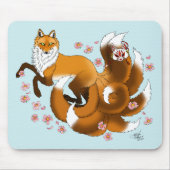 Red Fox Tails Kitsune Kasai Muismat (Voorkant)