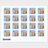 Red Fox Vierkante Sticker (Vel)
