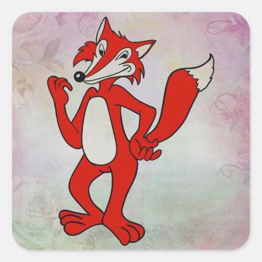 Red Fox Vierkante Sticker (Voorkant)
