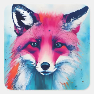 Red Fox Vierkante Sticker