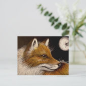 RED FOX - VOLLEDIG MOON-BRIEFKAART BRIEFKAART (Staand voorkant)