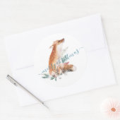 Red Fox voor kerstmis Ronde Sticker (Envelop)