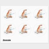 Red Fox voor kerstmis Ronde Sticker (Vel)