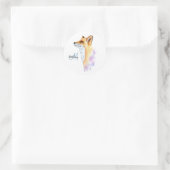 Red Fox Waterverf op maat Ronde Sticker (Tas)