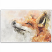 Red Fox Waterverf Portret 01 Sticker (Voorkant)