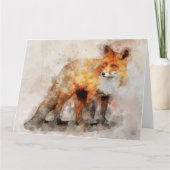 Red Fox Waterverf Portret 04 Bedankkaart (Voorkant)