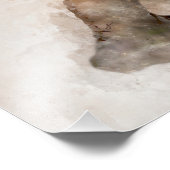 Red Fox Waterverf Portret 04 Foto Afdruk (Hoek)