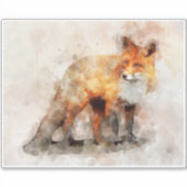 Red Fox Waterverf Portret 04 Sticker (Voorkant)