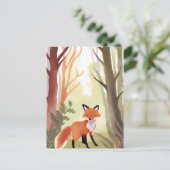 Red Fox | Waterverf van bosdieren Briefkaart (Staand voorkant)