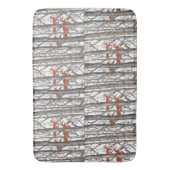 Red Fox Winter Gray Bossen Bath Mat Neutral Tones (Voorkant Verticaal)