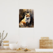 Red Fox Woodland Animal Art Imprimer Poster (Cuisine)