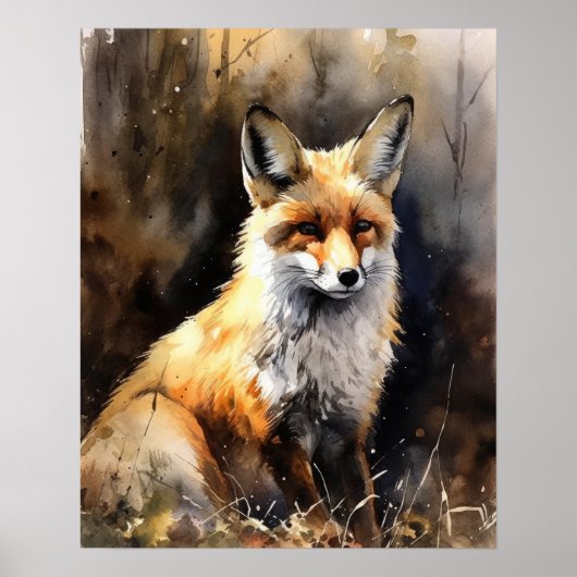 Red Fox Woodland Animal Art Imprimer Poster (Devant)