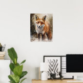 Red Fox Woodland Animal Art Imprimer Poster (Bureau à domicile)