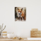 Red Fox Woodland Animal Art Imprimer Poster (Cuisine)