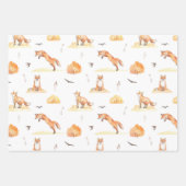 Red Fox Woodland Wildlife Pattern Inpakpapier Vel (Voorkant 2)