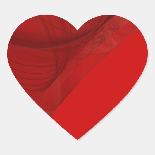 Red Fractal Background Heart Sticker (Voorkant)