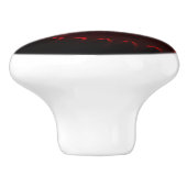 Red Fractal Ceramic Knob. Keramische Knop (Zijkant)