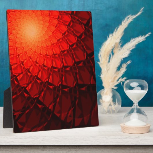 Red Fractal Pattern Fotoplaat (Zijkant)