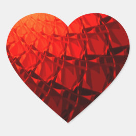 Red Fractal Pattern Hart Sticker