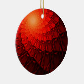 Red Fractal Pattern Keramisch Ornament (Rechts)