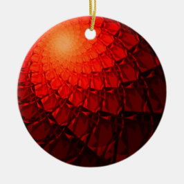 Red Fractal Pattern Keramisch Ornament