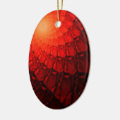 Red Fractal Pattern Keramisch Ornament (Links)