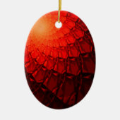 Red Fractal Pattern Keramisch Ornament (Voorkant)