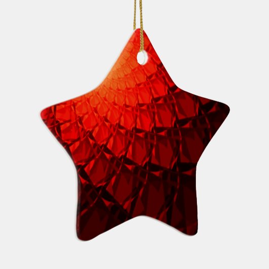 Red Fractal Pattern Keramisch Ornament (Rechts)
