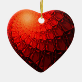 Red Fractal Pattern Keramisch Ornament