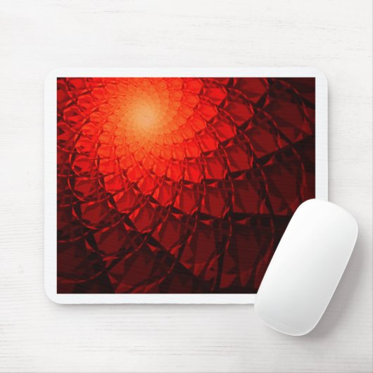 Red Fractal Pattern Muismat (Met muis)