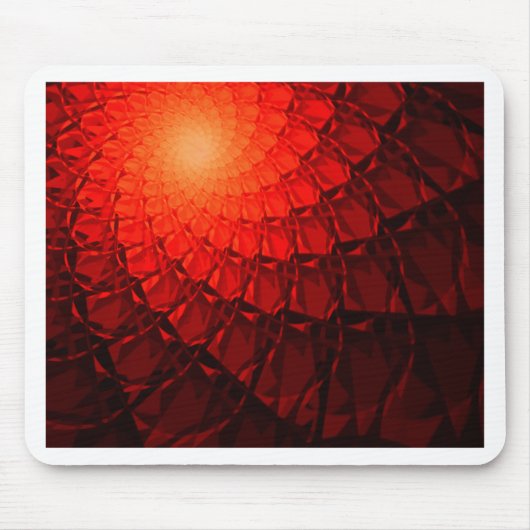 Red Fractal Pattern Muismat (Voorkant)