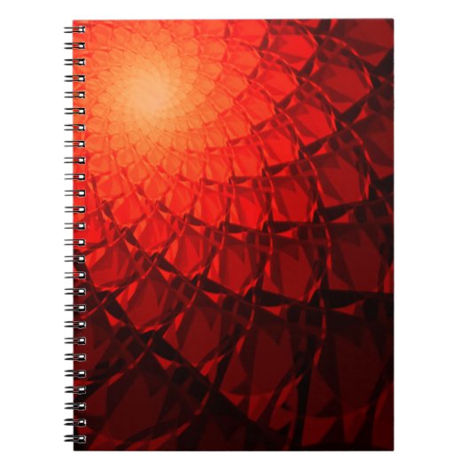 Red Fractal Pattern Notitieboek (Voorkant)