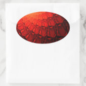 Red Fractal Pattern Ovale Sticker (Tas)