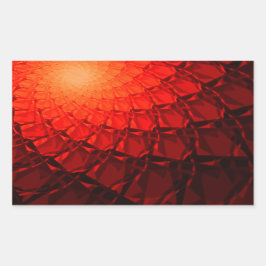 Red Fractal Pattern Rechthoekige Sticker