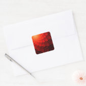 Red Fractal Pattern Vierkante Sticker (Envelop)