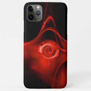 RED FRACTAL ROOS IN ZWART iPhone 11 PRO MAX HOESJE