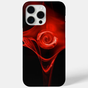 RED FRACTAL ROOS IN ZWART iPhone 15 PRO MAX HOESJE