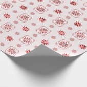 Red Framed Ornamental Snowflake Cadeaupapier (Hoek)