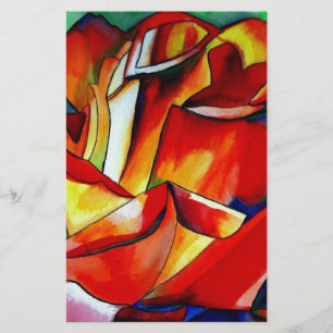 Red France Libre roos waterverf art.