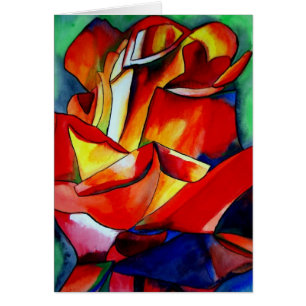 Red France Libre roos waterverf art.