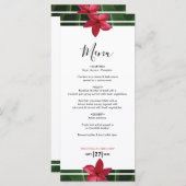 Red Frangipani Plumeria Wedding Menu (Voorkant / Achterkant)