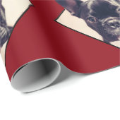Red French Bulldog wikkelpapier Cadeaupapier (Rol Hoek)