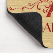 Red French Flourish Mousepad Muismat (Hoek)