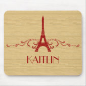 Red French Flourish Mousepad Muismat (Voorkant)