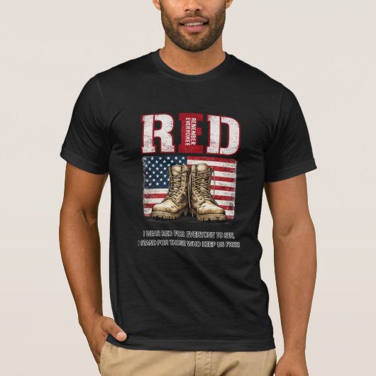 RED Friday Combat Boots T-Shirt  (Devant)